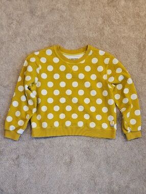 L.F. Markey Yellow and White Polka Dot Crewneck Sweatshirt
